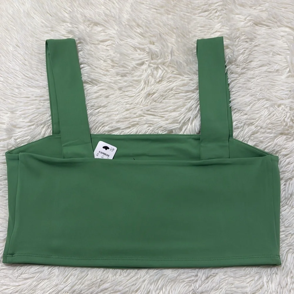 Express Green Square Neck Crop Top - Picture 4 of 4
